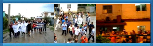 Video: Frihetsmarsch vldsamt stoppad och flera dissidenter arresterade, bl a Martha Fonseca. Castros paramilitra huliganer genomfr  hatkampanjer med stenkastning.web/folder.asp?folderID=176