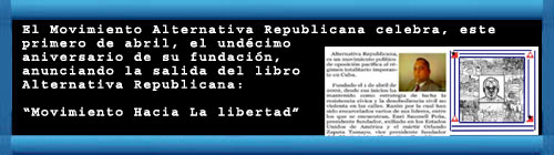 ANUNCIA ALTERNATIVA REPUBLICANA SALIDA DE LIBRO EN UNDECIMO ANIVERSARIO DE SU FUNDACION  web/folder.asp?folderID=136 