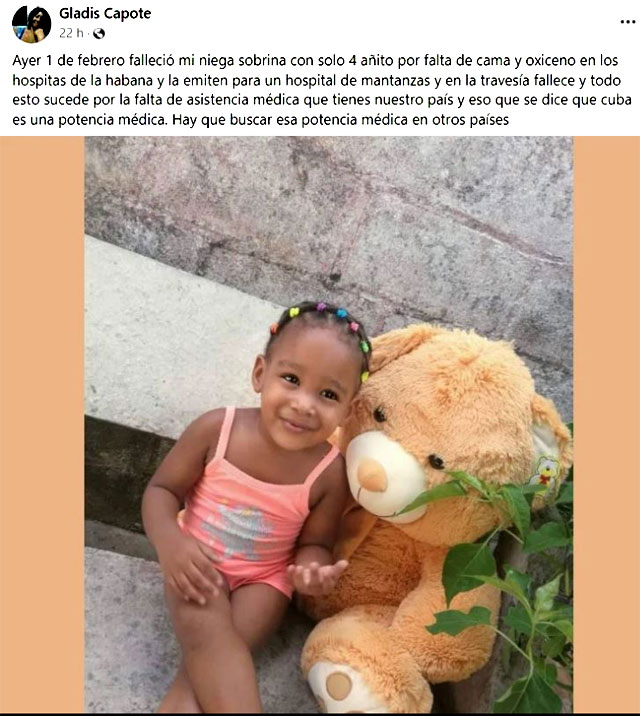 Denuncian muerte de una nia de cuatro aos en Cuba por falta de asistencia mdica.          CUBADEMOCRACIAYVIDA.ORG                                                                                                                    web/folder.asp?folderID=136 