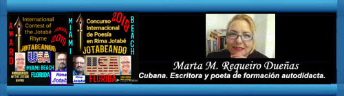 CONVOCATORIA: Concurso Internacional de Poesa en Rima "Jotab" desde Miami Beach. Por Marta M. Requeiro Dueas. cubademocraciayvida.org web/folder.asp?folderID=136 