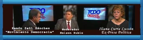 VIDEO DEL DEBATE CON ILIANA CURRA LUSSÓN Y RAMÓN SAÚL SÁNCHEZ: Propuesta de diálogo con la dictadura divide a exiliados cubanos... web/folder.asp?folderID=136 