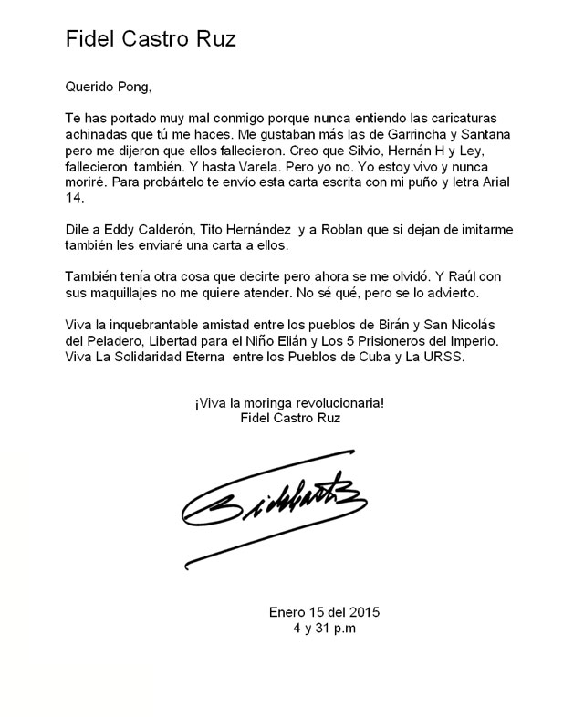 "¡EL PRIMER RESULTADO DE LAS RELACIONES EEUU-CUBA: LA FIFOPIADORA HP3...¡" // y "HE RECIBIDO TAMBIEN UNA CARTA DE FIDEL"... Por Alfredo Pong. cubademocraciayvida.org web/folder.asp?folderID=136