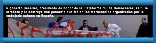 Video: MERCENARIOS ORGANIZADOS POR LA EMBAJADA CUBANA EN ESPAÑA, intentaron boicotear 1er acto en Madrid de Berta Soler, Presidenta de las Damas de Blanco. Esperanza Aguirre pidió una investigación internacional sobre la muerte de Oswaldo Payá y Harold...  web/folder.asp?folderID=136