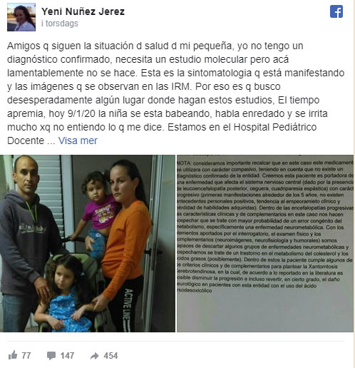 SOLICITUD URGENTE de ayuda para lograr un diagnstico y tratamiento de una nia cubana con una ceguera progresiva y parlisis que no le permite caminar. cubademocraciayvida.org web/folder.asp?folderID=136