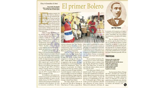 El Primer Bolero, un artculo de mi autora publicado sin mi autorizacin. Por Eloy A Gonzlez.                                       CUBADEMOCRACIAYVIDA.ORG                                                                                                                    web/folder.asp?folderID=136 